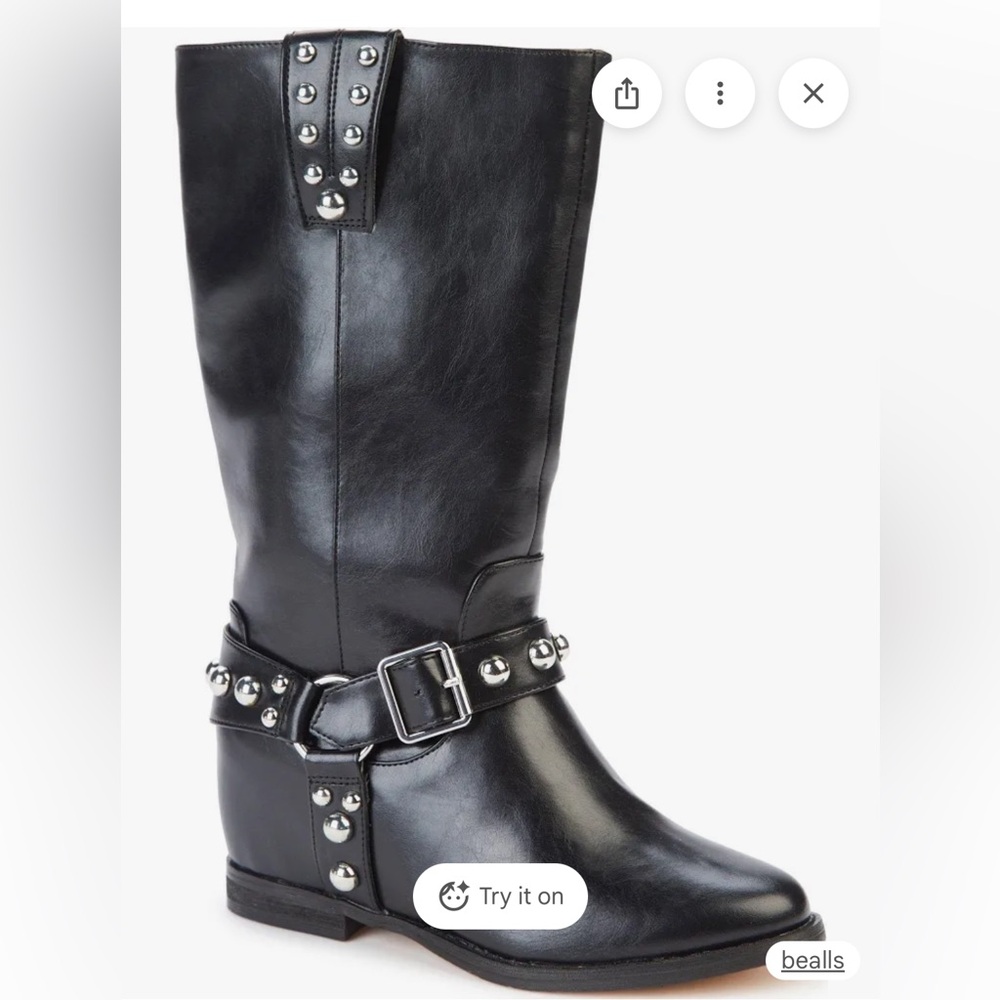 Jessica Simpson Milley Women's Combat Boots in Black with Silver Accents